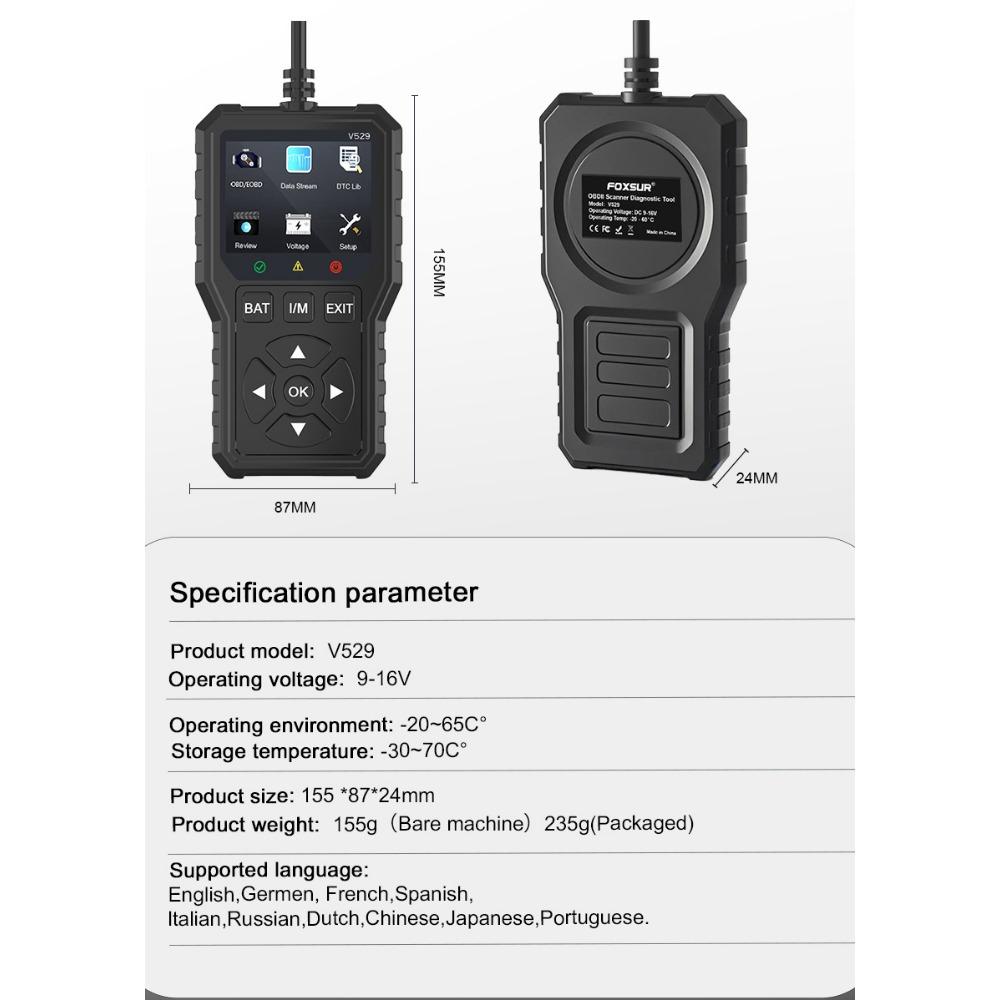 Car Fault Detector Obd2 Engine Detection Tool OBD Diagnostic Tool, Car Detector OBD