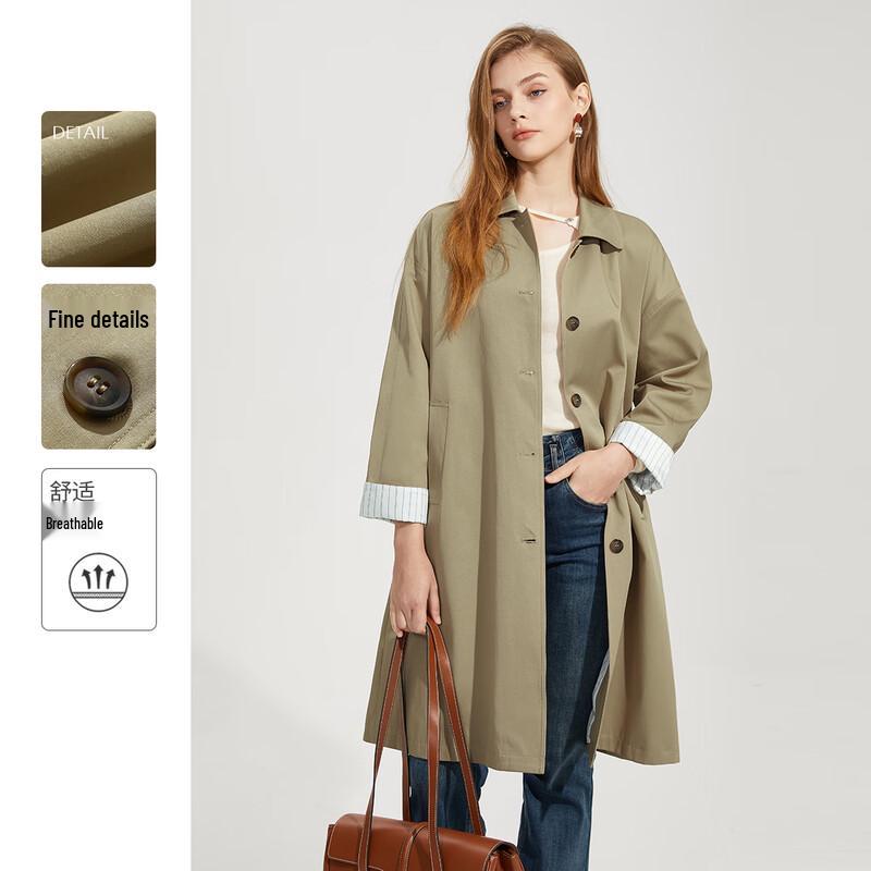 Women's Stylish Mid-Length Trench Coat