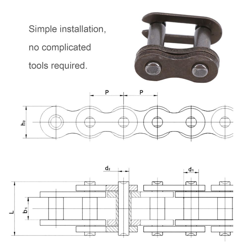 10Pcs Easy Installation 25H Chain Master Link Iron Roller Chain Connecting Links  Electric Scooter