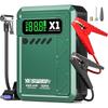 2000A 150PSI Portable Air Compressor Jump Starter with 8L Gas/6L, 12V Car Battery Booster, LCD Display, Lights
