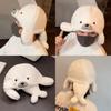 Cute Cartoon White Seal Design Plush Adult Children Hat For Cold Weather