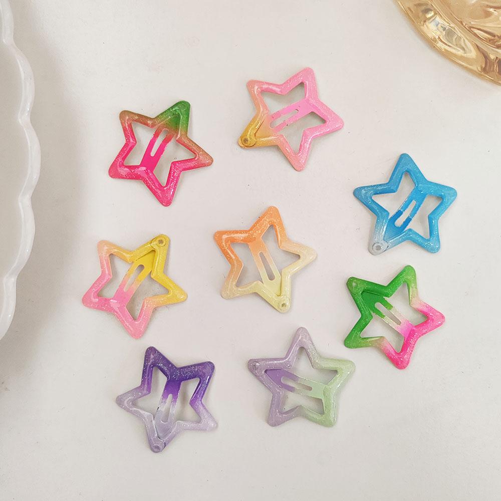 5pc Cute Korean Colorful Star BB Hair Clips Hairpin for Kids Girls Child Crab Headband for Hair Accessories Headwear Ornament
