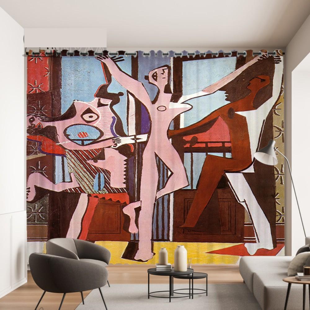 Famous Painting Curtain Picasso Peace Dove Nordic Minority Art Curtain Cloth Abstract Realism Bedroom Floor-to-ceiling Window