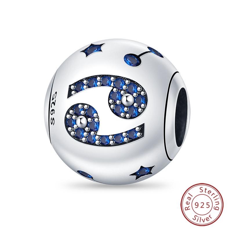 Charms Fit Qikaola Bracelets Copper Twelve Constellations Charms Beads Leo Aries Virgo For Birthday Jewelry Gifts