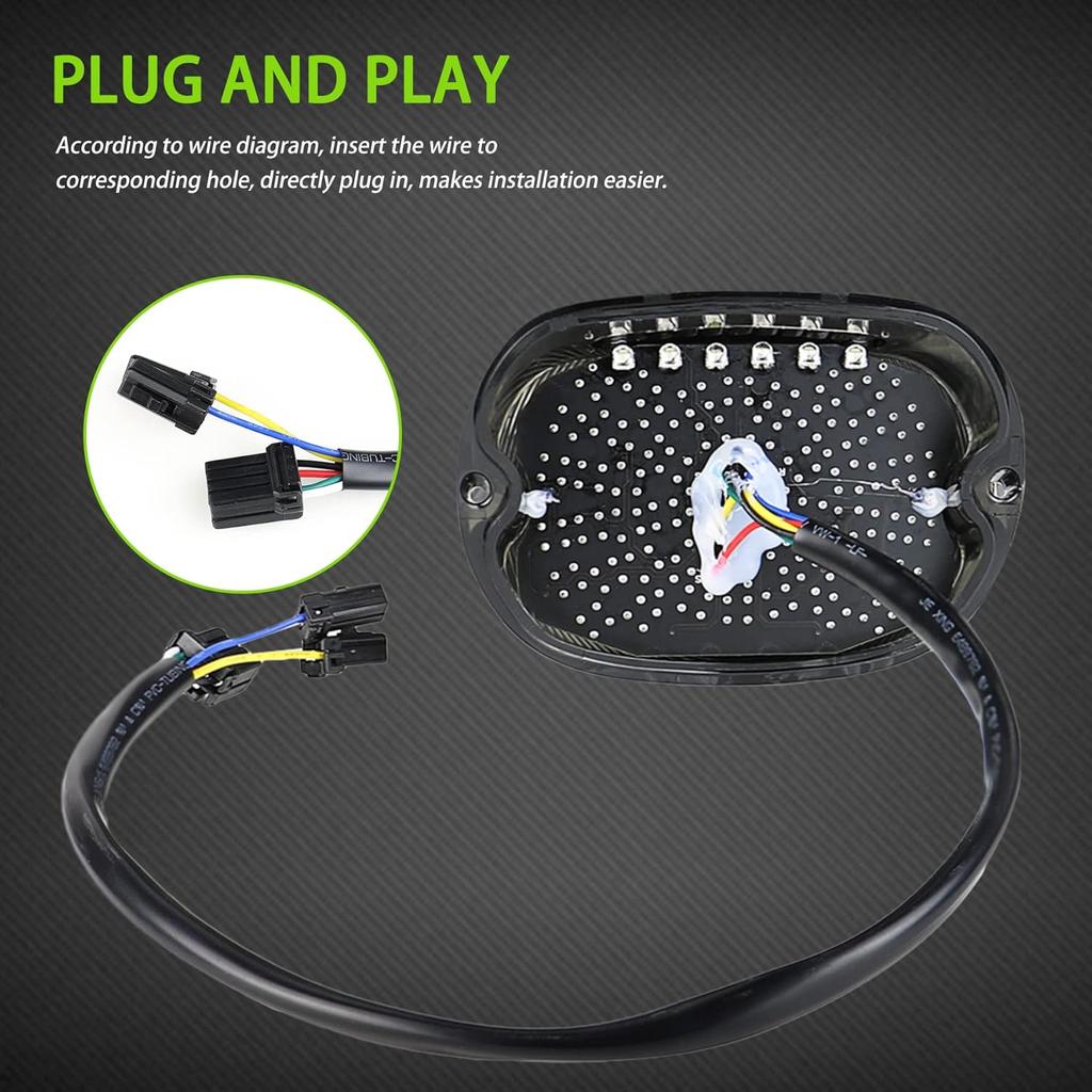 Motorcycle Led Tail Light LED Brake Turn Signal Rear Light Low Profile Taillights Compatible with Dyna Sportster 883 1200 Road King (Smoked)