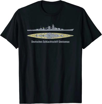 German Battleship Gneisenau WW2 German Naval Warships T-Shirt 100% Cotton O-Neck Summer Short Sleeve Casual Mens T-shirt