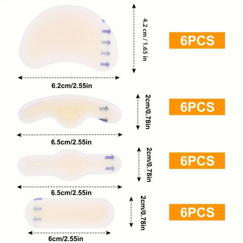 24pcs Invisible Blisters Plasters Bandages, Gel Foot Blister Pads, Waterproof Adhesive Blister Cushion Pads