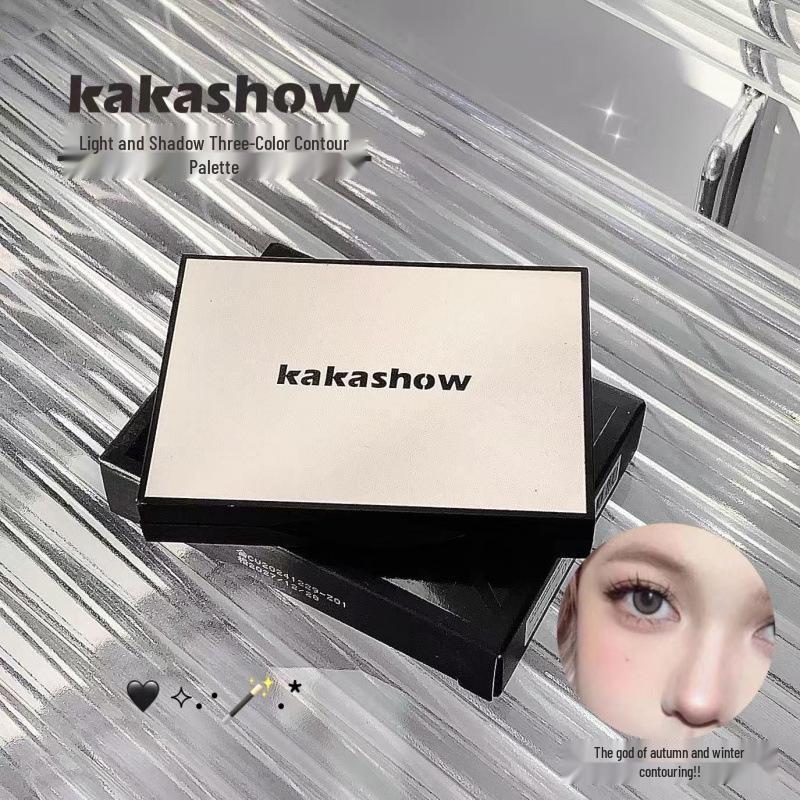 Kakashow 3D Contouring Palette: Light & Shadow Three-Color All-in-One for Sculpting & Nose Shadowing