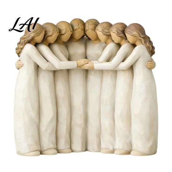 Abstract Sisterhood Statues Four Women Friendship Figurine Decor Statue Gift for Friends Sisters Supportive Sister Anniversary and Moms Faceless