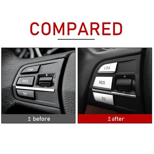 7pcs Steering Wheel Button Cover Trim for BMW 5 Series F10 6 Series F06 F12 F13 7 Series F01 F02 Interior