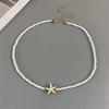 Short Starfish Pendant Necklace Bohemian Handmade Necklace Shell Choker Necklace  for Women
