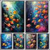 Fish In The Sea Marine Organism Poster Colorful Tropical Fish Oil Canvas Painting Animal Wall Art Picture Living Room Home Decor