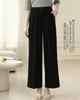 Yino Pants with Elastic Waist and Center Loose and and Elegant for Perfect for Casual Office or Commuting Women's Wide-Leg Press, Leg-Lengthening,