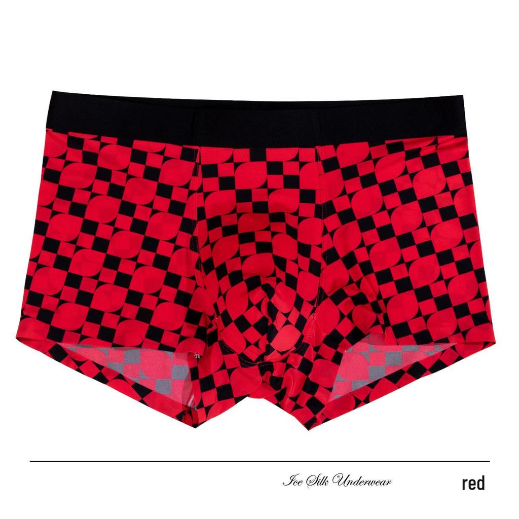 Trendige Herren-Seiden-Boxershorts - Glatte, bequeme Unterwäsche mit mittlerer Taille