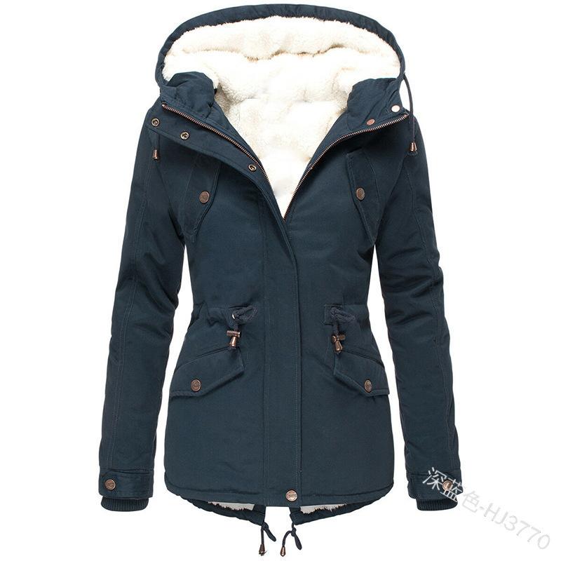 Winter new hot-selling hooded waist thin piled thickened warm cotton-padded clothes women's medium and long cotton jacket