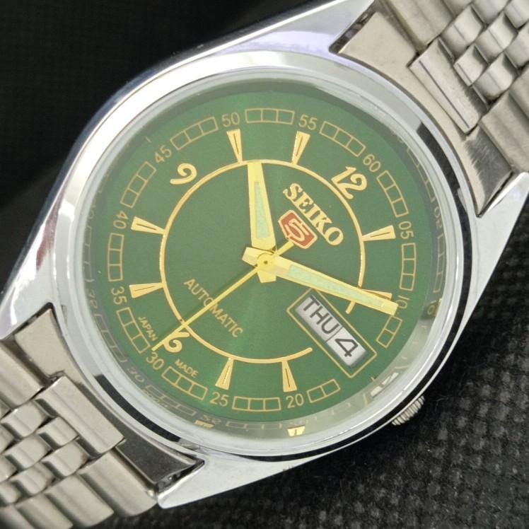 

ВОССТАНОВЛЕННЫЕ ВИНТАЖНЫЕ SEIKO 5 AUTO 6309A ЯПОНИЯ МУЖСКИЕ D/D ЗЕЛЕНЫЕ ЧАСЫ 598-a313059-2 SKU598-a313059