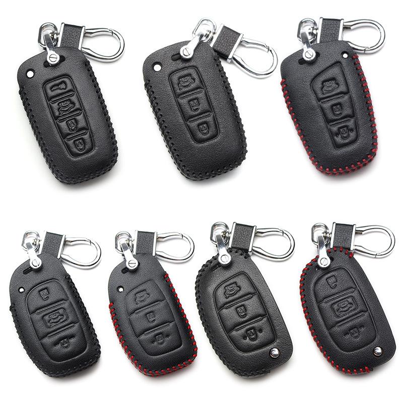 Hyundai Genuine Leather Key Case for Santa Fe, ix35, Mistra, Elantra, Reina, Veloster, Sonata