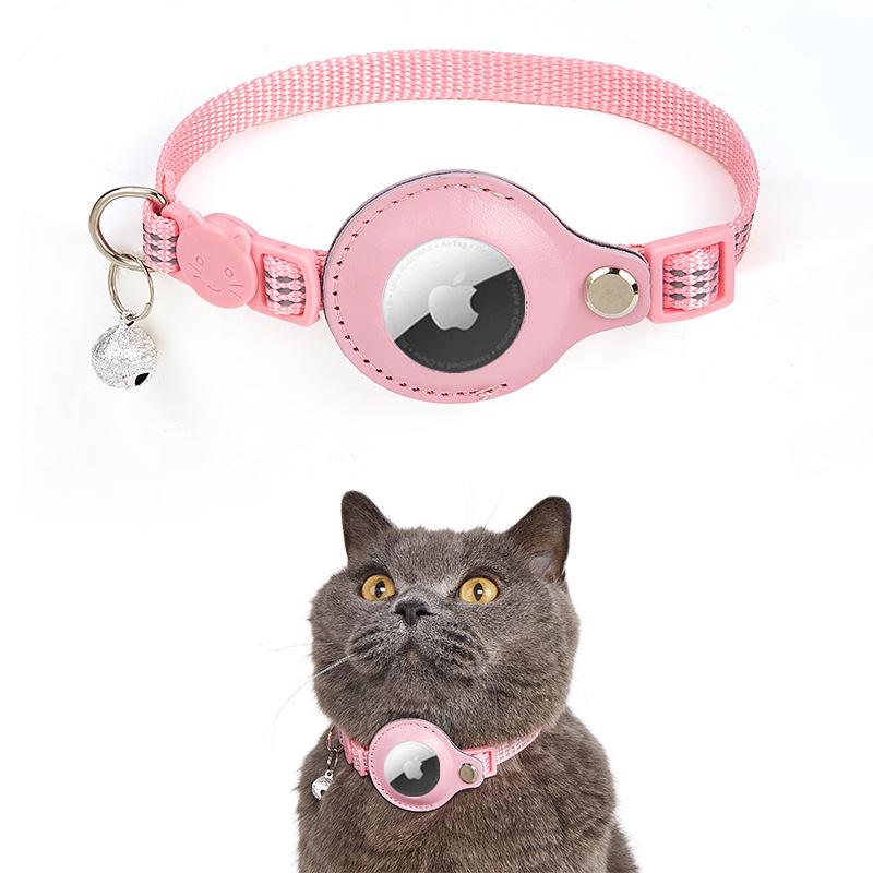 Reflective Cat Collar with Airtag Holder and Bell - Anti-Lost Tracker for Cats