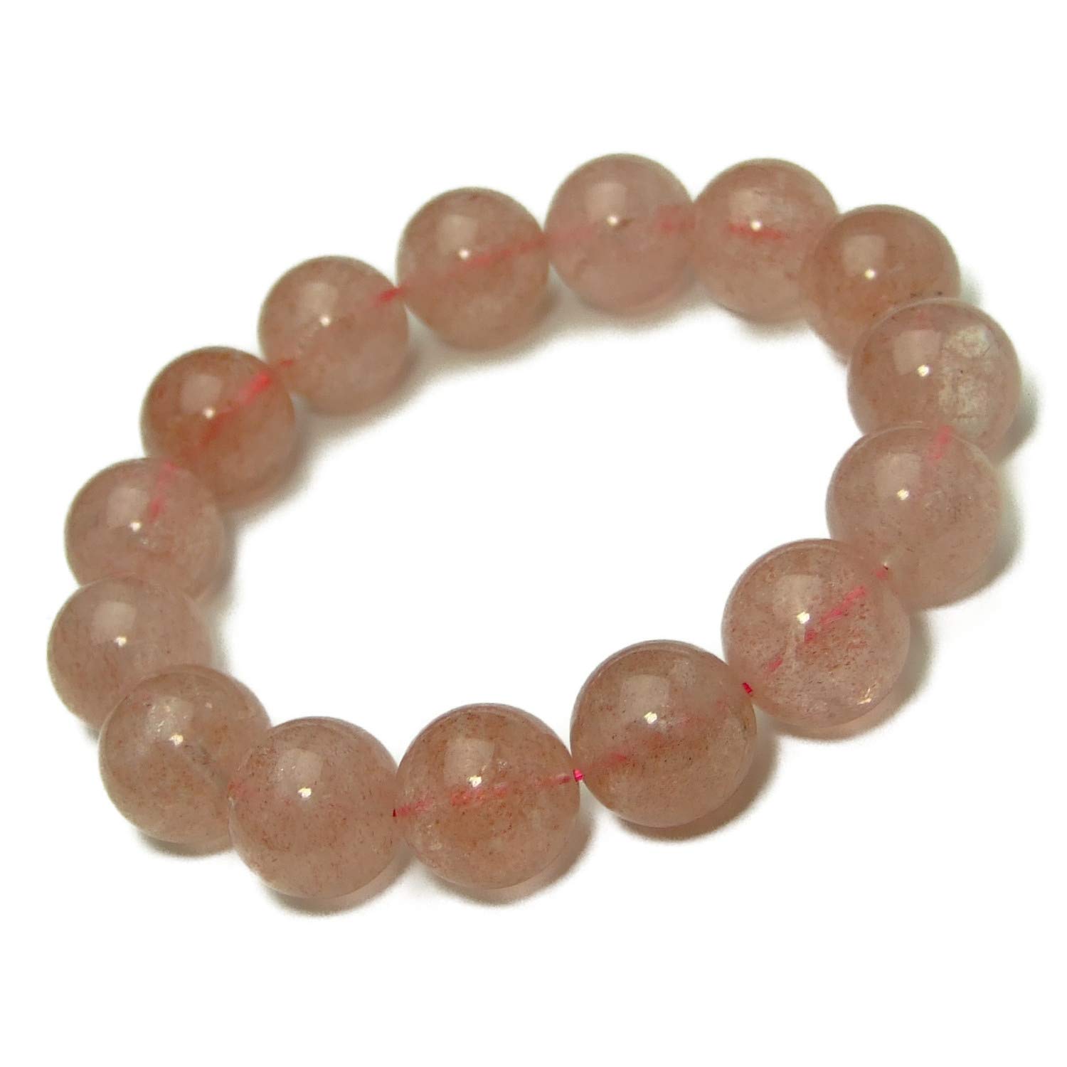 

[hinryo] 53112 15mm AA Strawberry Quartz Bracelet, 18cm inner diameter, with pouch, Brazilian origin, natural stone, power stone