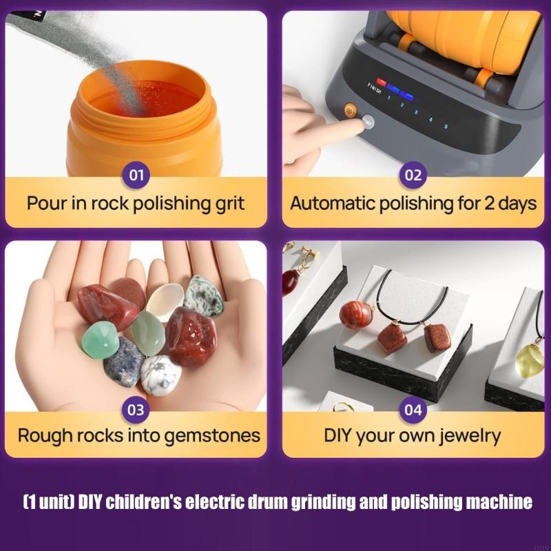 Educational DIY Stone Polishing Machine With Electric Roller For Kids Hands On