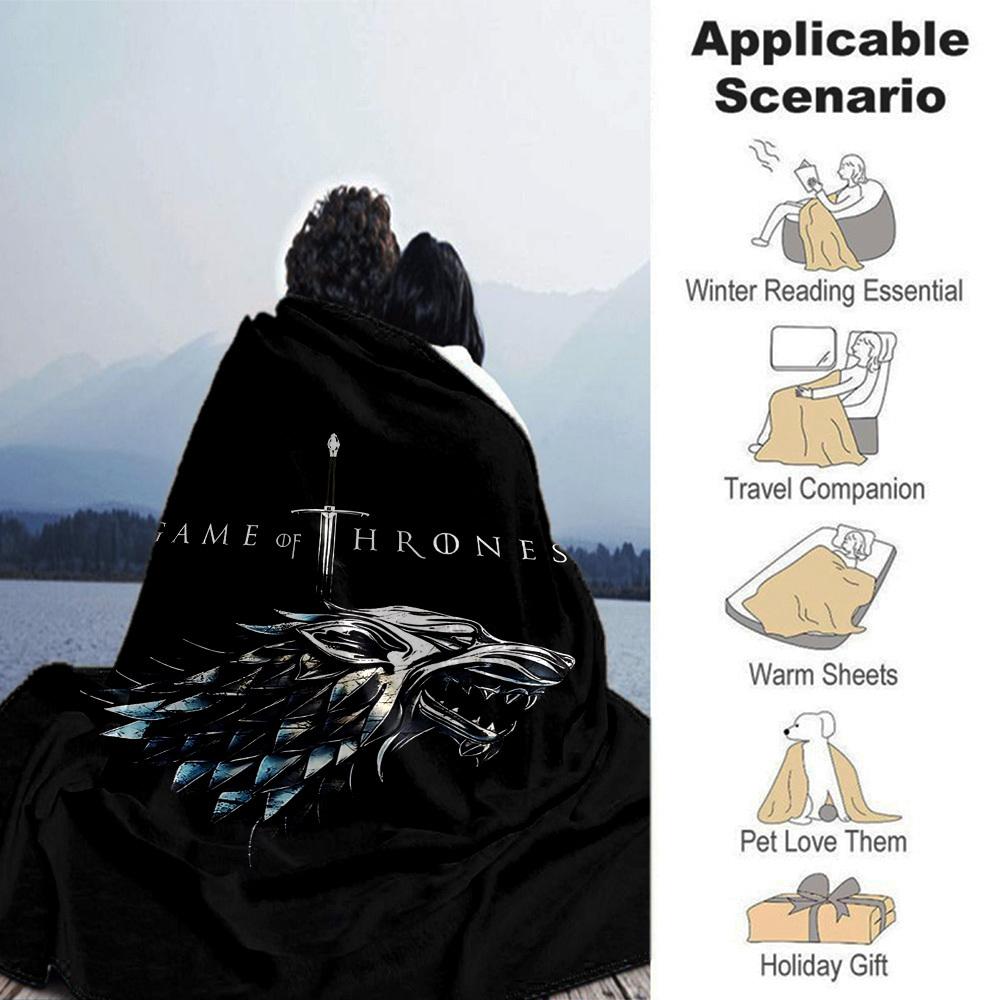1pc Game of Thrones Blanket Lightweight Flannel Throw for Sofa Bed Travel Camping Livingroom Office Couch Chair 1135KK