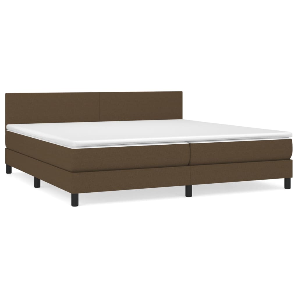 Vidaxl Continental Bed With Mattress, Brown, Fabric, 200X200 Cm