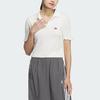 Adidas Originals Knit Polo Shirt With Logo Embroidery Women Tops White JC7858