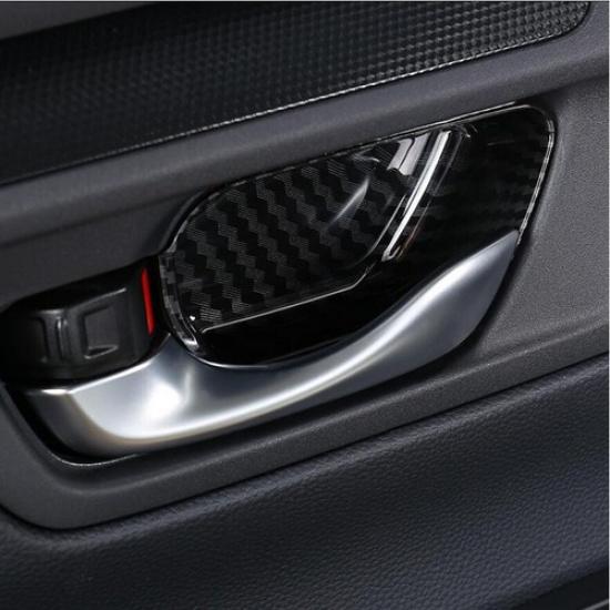 For 2023 2025 Honda CRV CR-V Carbon Fiber Inner Car Door Handle Bowl Cover Trim