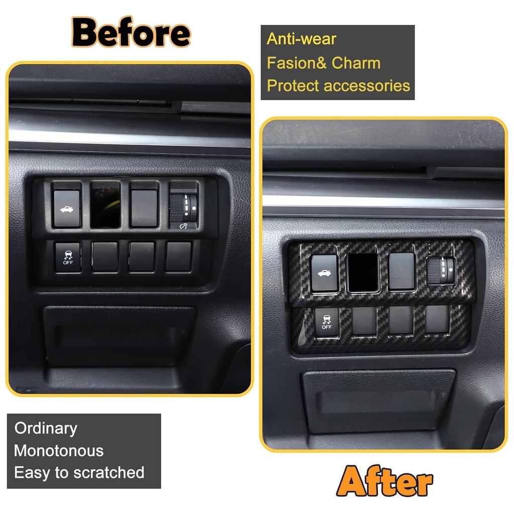 Trunk Switch Button Cover Trim Compatible with Subaru WRX 2022 2023,ABS Trunk Boot Open Button Trim Cover, WRX Interior Accessories (Carbon Fiber