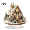 Indoor Holiday Display Pieces Acrylic Christmas Table Decor, Gingerbread House Tree Ornaments, Ornaments for Desk Waterproof Desktop Decorations