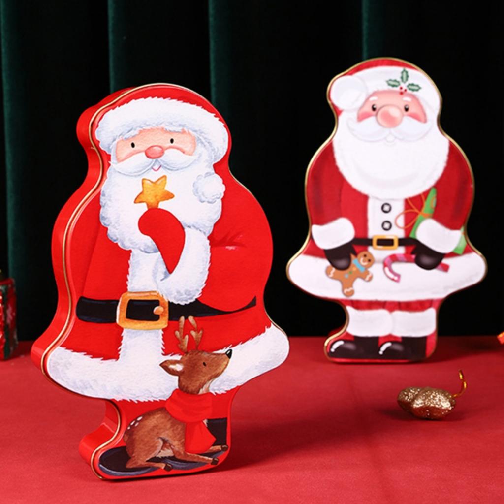 Tinplate Box Santa Claus Storage Box Candy Box Biscuit Box Snack Box Multi Functional Piggy Bank Gift Packaging Box
