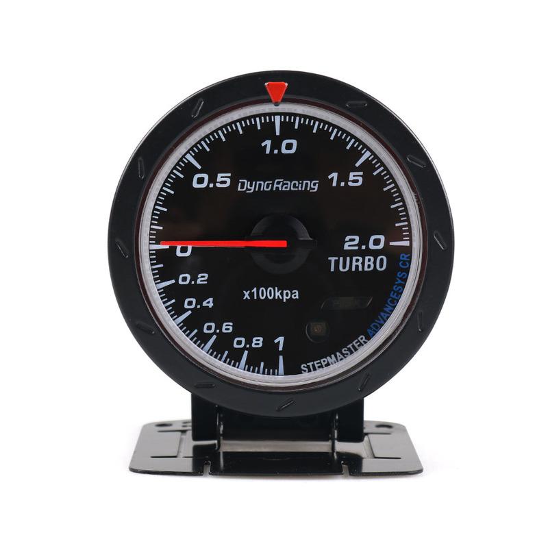 60mm Car Turbo Boost Gauge Red & White Lighting BAR Type Black Face With Sensor BX101467