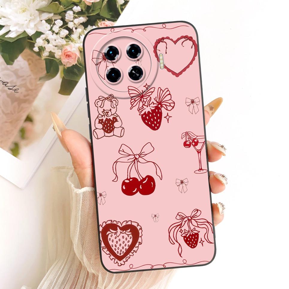 

Daisy Bow Pattern Butterfly Flower Cherry Back Cover For Tecno Spark 20 Pro Plus 20+ Phone Case Soft Silicone Casing KJ6 KJ7 Spark 20 Pro Plus 4G