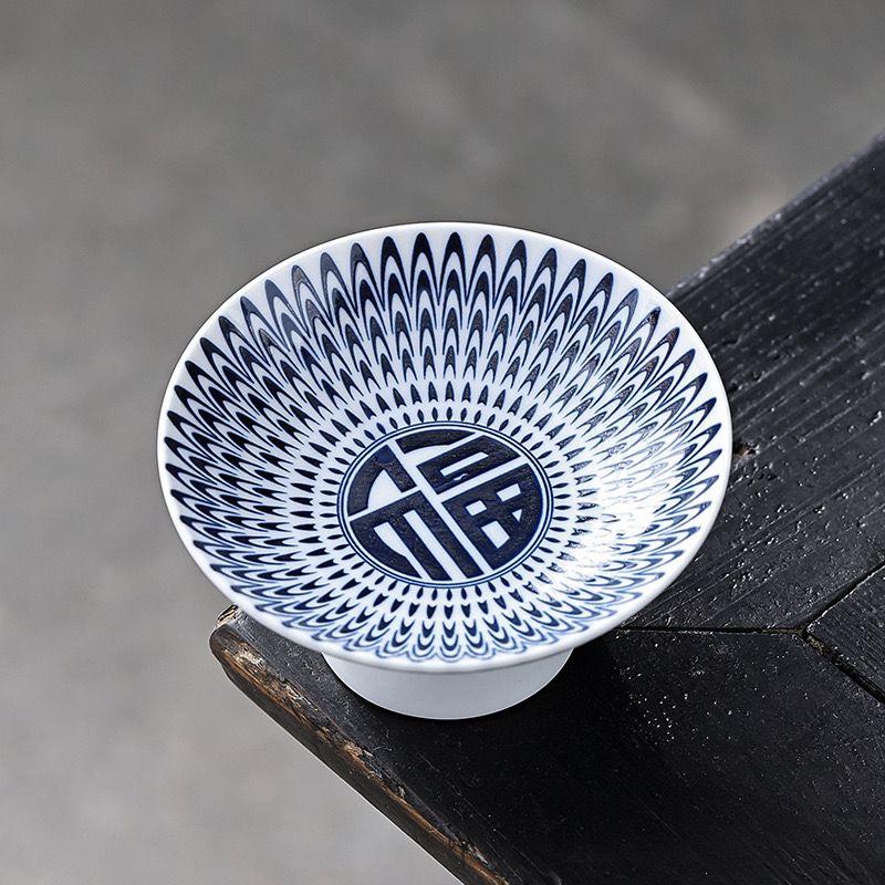 Chinese Blue and White Porcelain Fruit Plate Household Nut Biscuit Storage Plate Living Room Tabletop Sundries Storage Plate New