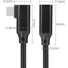 VitalBloom Usb C Extension Cable L-shape C Cable PD Compatible 100W/5A Fast Charging + Data Transfer + Audio Video Output Type Prevention of