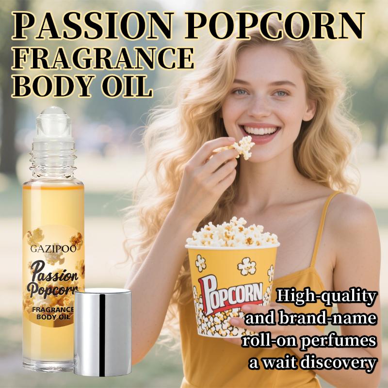 10ml Popcorn Roll-on Fragrance Oil Long Lasting Women s Fragrance Body Oil Portable Mini Fragrance For Daily Use onesize