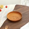 Wood Grain Tray Plastic Household Cup Teacup Tray Round Fruit Tray Commercial Hotel Water Cup Kettle Storage Plate