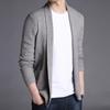 Men Sweater Coat Solid Color Soft Warm Breathable Stretchy Open Stitch Cardigan Long Sleeves Turn-down Collar Sweater Jacket Men Clothes