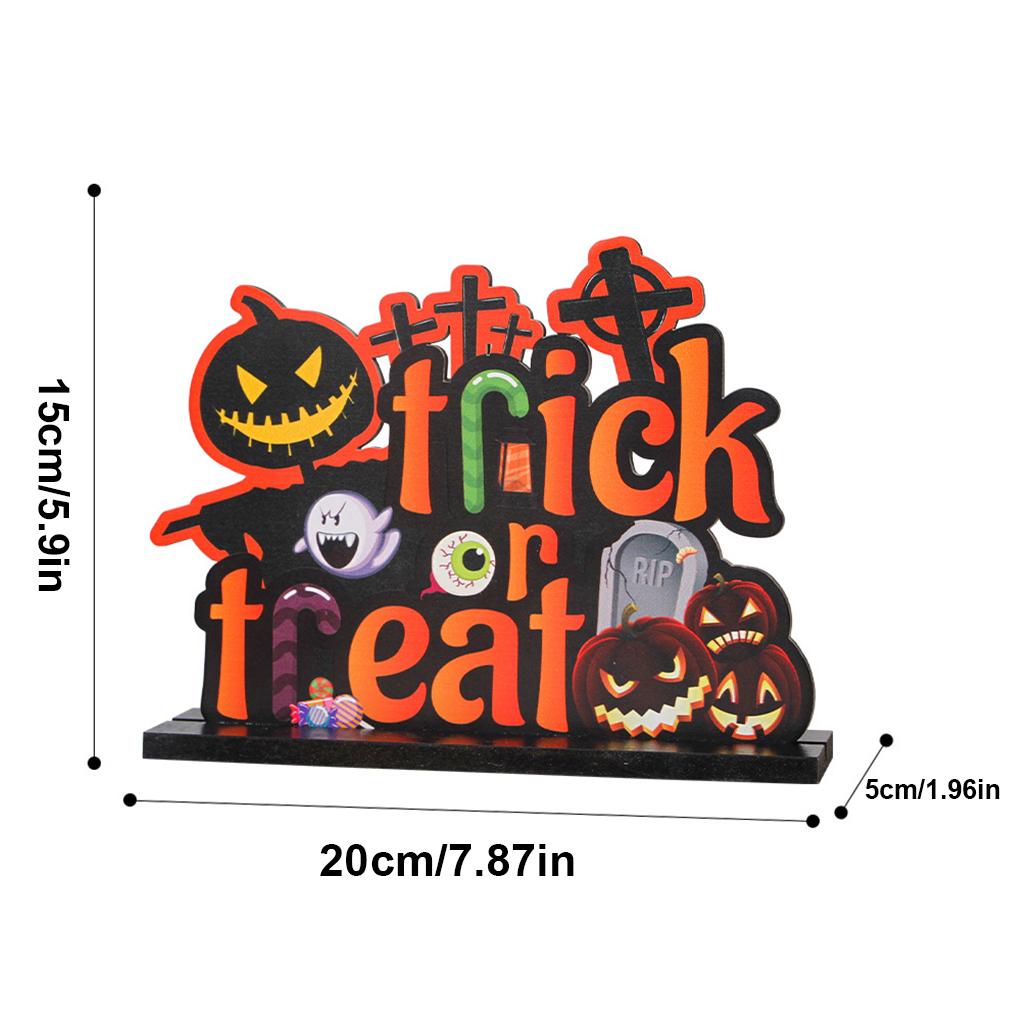 Tischschmuck Halloween Party Aktivität Desktop Dekoration DIY Basteln Holzornament für Heimdekor