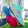 Unisex Fußballschuhe High-Tops Schnürung Rutschfeste Stollen Outdoor Sport Athletische Fußballschuhe für Professionelles Training Sneaker