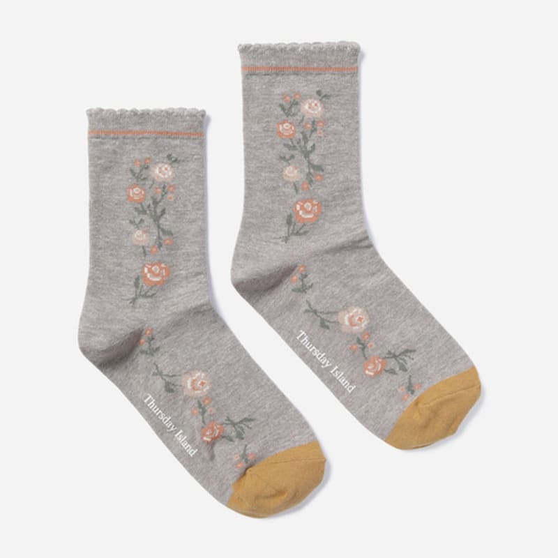 

Thursday Island Side Motif Socks_T256MSC140W GY2