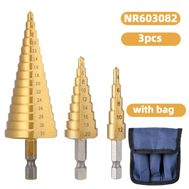 

Набор из 3 шт. ступенчатых сверл с прямыми канавками 3-12 мм 4-12 мм 4-20 мм 4-32 мм с титановым покрытием, набор коронок для резки отверстий в дереве и металле