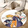 1pc Haikyuu!! Anime Volleyball Team Uniform Round Carpet  Office Chair Mat, NonSlip Rug for Home Decor, Gift, Suitable for Office, Living Room