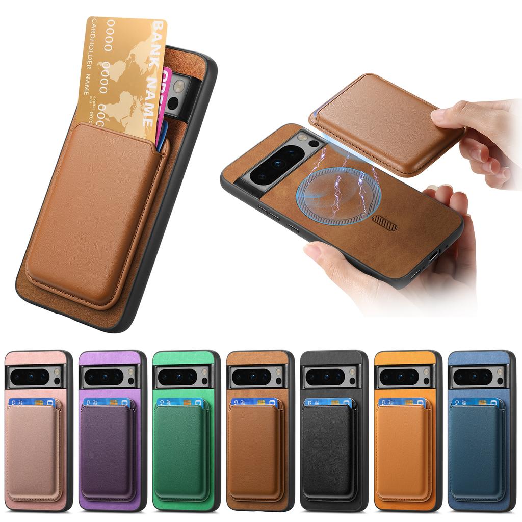 2 In 1 Detachable Cards Solt Wallet Leather Case For Google Pixel 9 Pro 8 8A 7 7A Magnetic Wireless Charging Purse Bag Cover