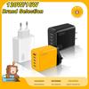 Cross-Border Hot Sale Type-C Charger with EU/UK Plug, PD+USB Multi-Port Adapter
