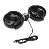 Duální ventilátor do auta otočný o 360 stupňů 3 rychlosti napájený přes USB ventilátor do auta na zadní sedadlo pro dodávku nákladní auto SUV RV DC 5V