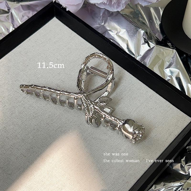 2024 Silver Shark Clip for Women - Large Metal Grip Hair Accessory