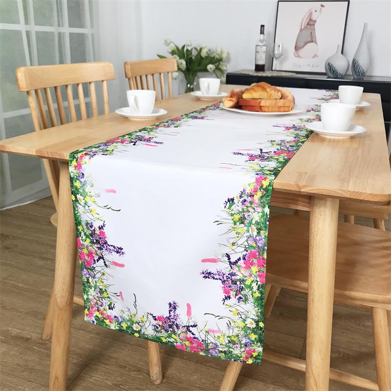 Fabric Printed Tablecloth Pastoral Oil Painting Wind Hotel Household Dustproof Tablecloth Table Cloth Rectangular Table Flag
