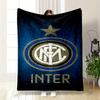 "Inter Milan Logo On Blue Background" Patterned Flannel Blanket Perfect for the Bedroom Living Room, Sofa, or a Little Nap