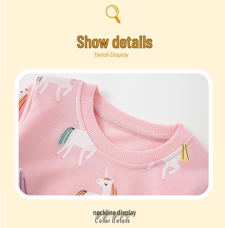 26-Year Unicorn Print Autumn Sweatshirt for Kids - Cute, Sweet Round Neck Style